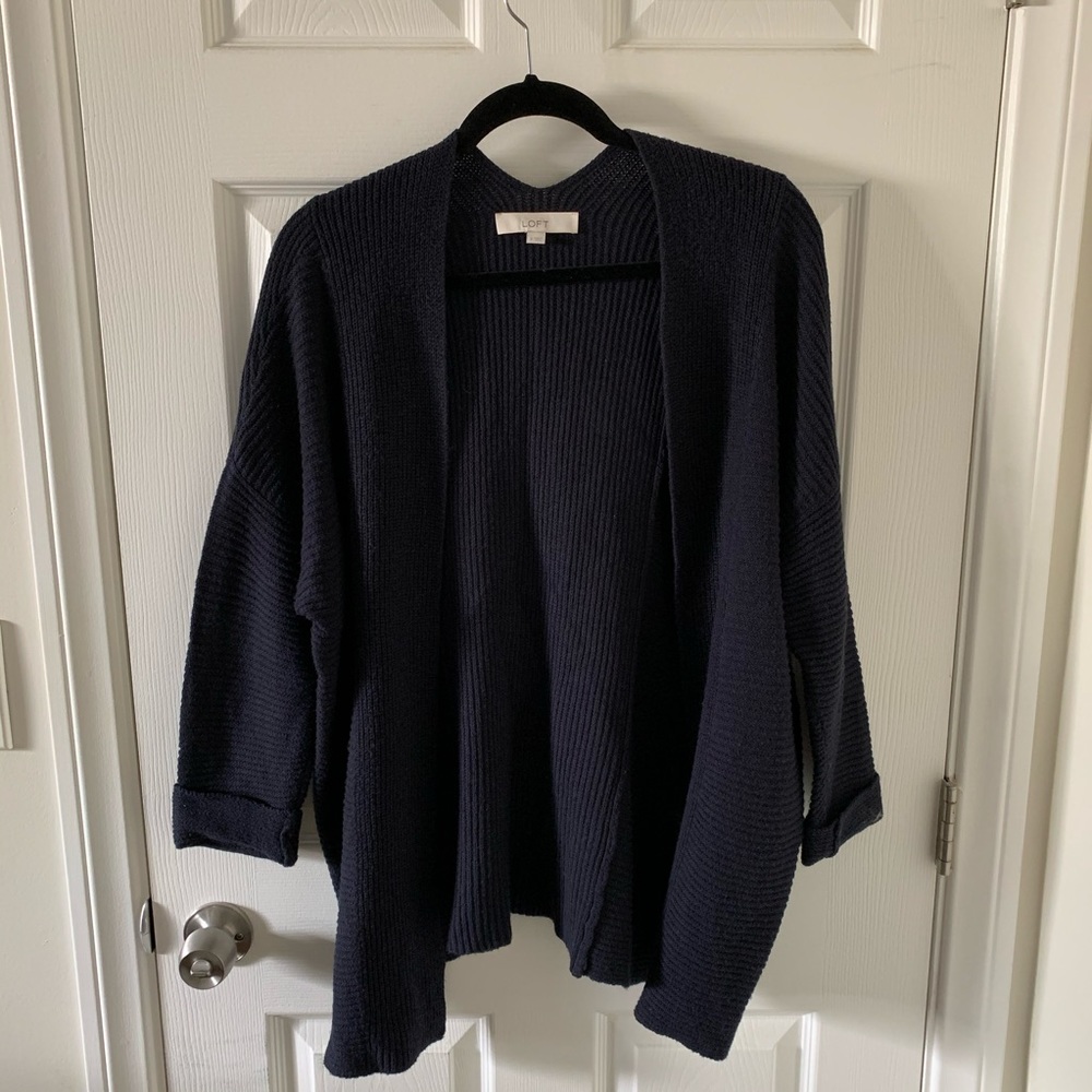 LOFT Open Front Dolmen-sleeve Cardigan